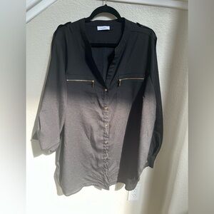 Calvin Klein Blouse with Gold Zippers